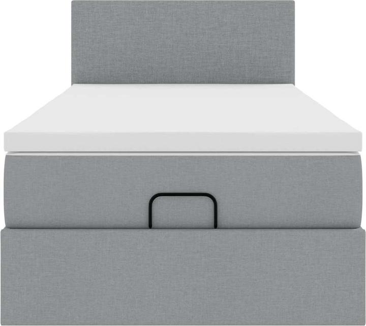 Produktbild VidaXL Ottoman-Bett mit Matratze Hellgrau 90x190 cm Stoff (90 x 190 cm)