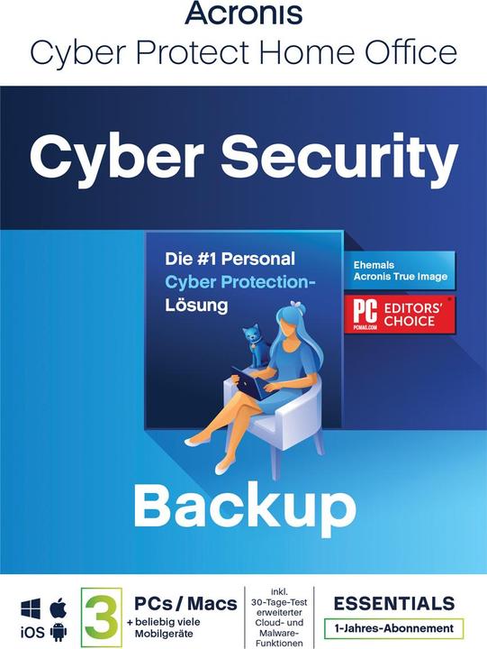 Image du produit Acronis Cyber Protect Home Office Essentials (3 appareils - 1 an) (1 Utilisateur, 1 Périphériques/Utilisateurs, 12 mois)