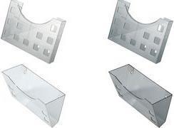 Immagine prodotto Helit Portadepliant, DIN A5 orizzontale-2x DIN A6 verticale grigio-trasparente, per montaggio a parete o (A5)