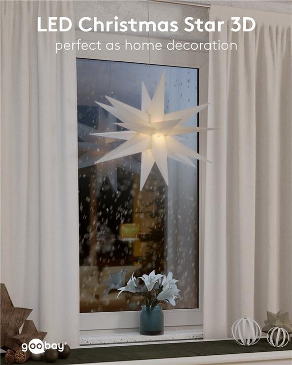 Produktbild Goobay LED-Weihnachtsstern 3D, Ø 56 cm, batteriebetrieben