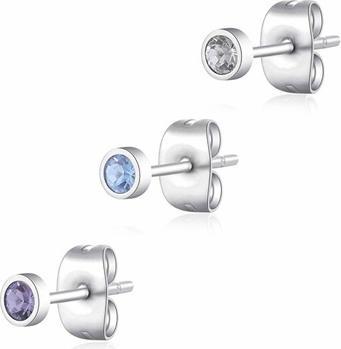 Sagapo S'Agapo Set Of Three Earrings With Glam Click Sck161 Crystals