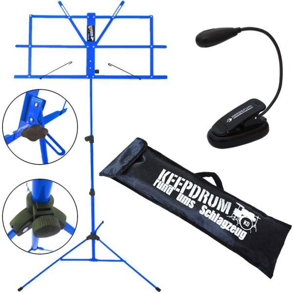 Produktbild keepdrum MUS2BL Notenständer Blau mit Leuchte