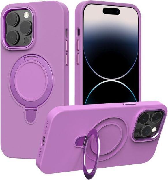 Actual product image MU Classic Liquid Silicone MagSafe Stand Series (Apple iPhone 15 Pro)