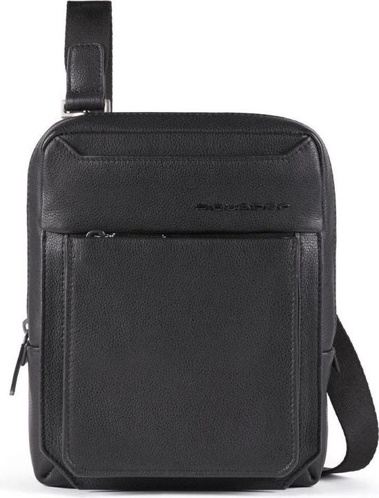 Piquadro Tallin, Leather Crossbody Bag, Black, 23 X 18 X 5 cm, For Men