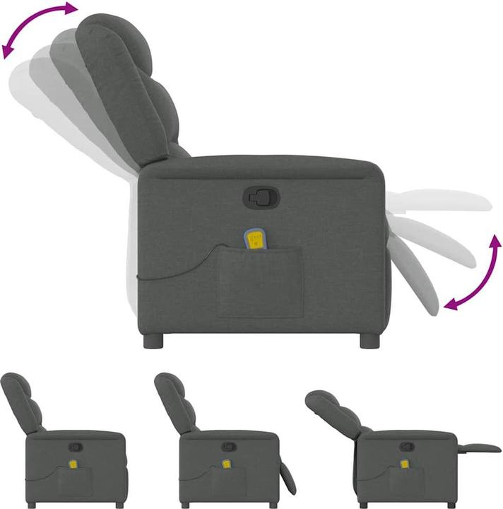 Image du produit VidaXL Fauteuil de massage Tissu gris foncé Fauteuil de massage TV