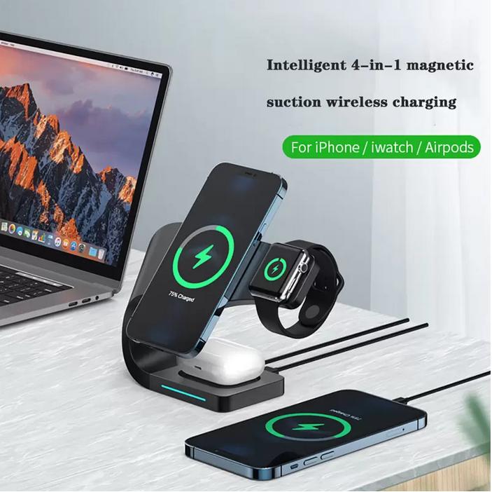 Immagine prodotto PhoneLook Stazione di ricarica 15W senza fili 4 in 1 magnetica per iPhone Apple Watch, AirPods (15 W)