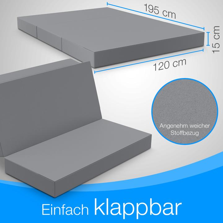 Image du produit Bestschlaf Klappmatratze, 3-teilige Faltmatratze, Reisebett, Gästematratze (120 x 195 cm, Noyau de mousse)