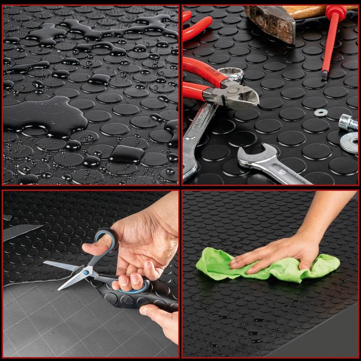 Actual product image Walser Rubber mat Coin, cut to size by the metre 100x250 cm black