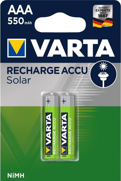 Actual product image Varta Recharge Accu Solar (2 pcs., AAA, 550 mAh)