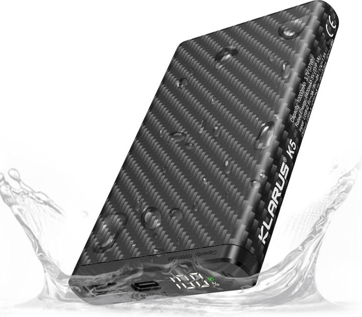 Immagine prodotto Klarus K5 - Powerbank impermeabile e ultraleggero (10000 mAh, 22.50 W, 385 Wh)