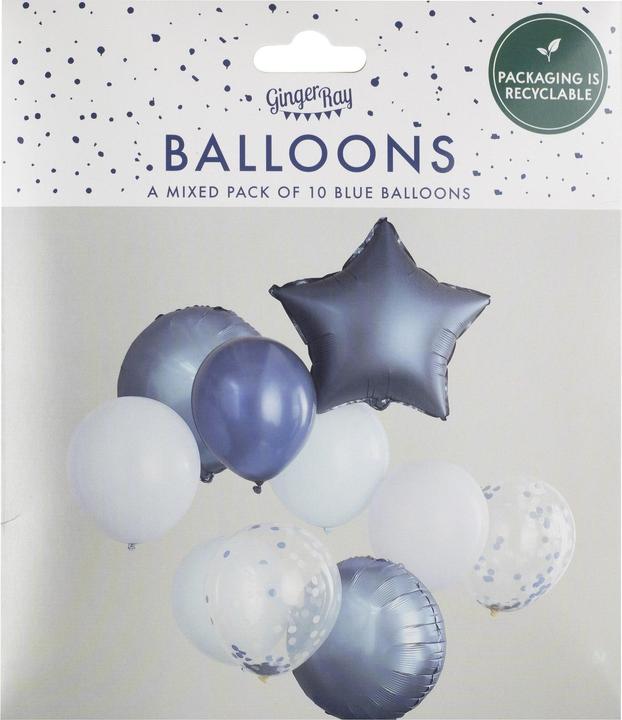 Actual product image Ginger Ray Balloons Blue assorted (10pcs)