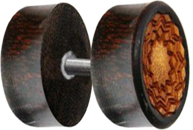 Image du produit Star Piercing Fake Plug Jackfruit einlage aus Tamarind Holz (sans laiton, Organique)