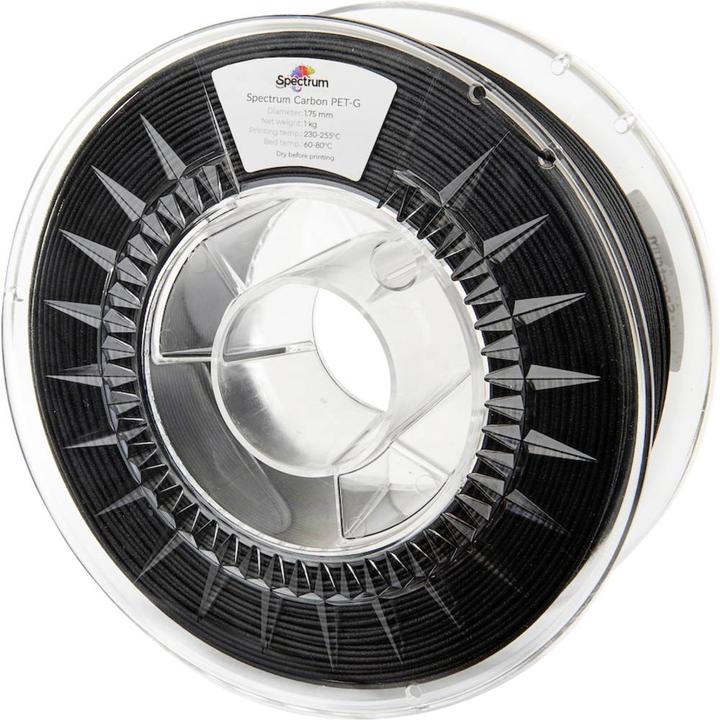 Actual product image Filament PET-G Carbon 1.75 mm 1 kg (PETG, 1.75 mm, 1000 g, Black)