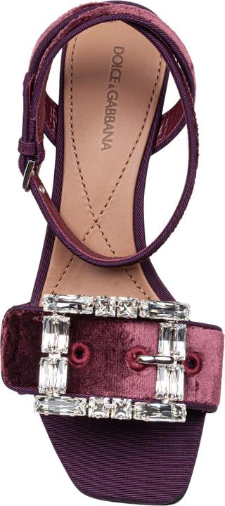 Produktbild Dolce & Gabbana velvet sandal in vinacca color with buckle with stones (38)