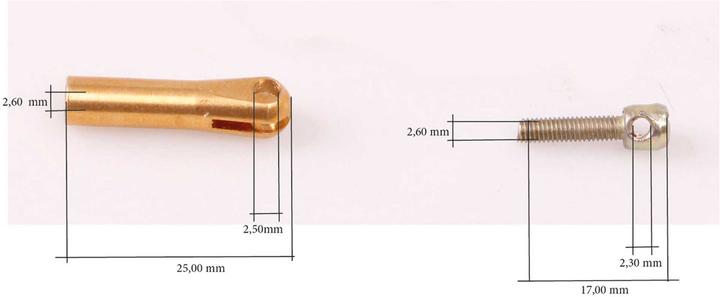 Actual product image Modellbau Lindinger tension rope fitting brass 10pcs. without bolt, hole 2,5mm