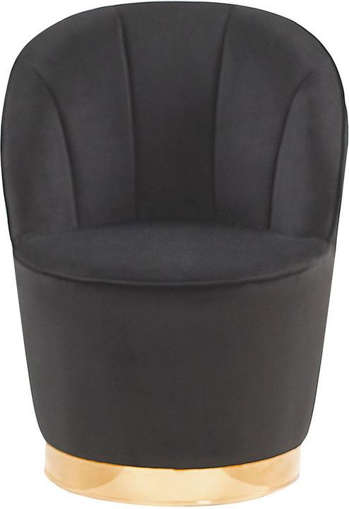 Produktbild Beliani Sessel Samtstoff schwarz / gold halbrund ALBY