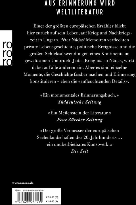 Produktbild Aufleuchtende Details (Deutsch, Péter Nádas, Christina Viragh, 2019)