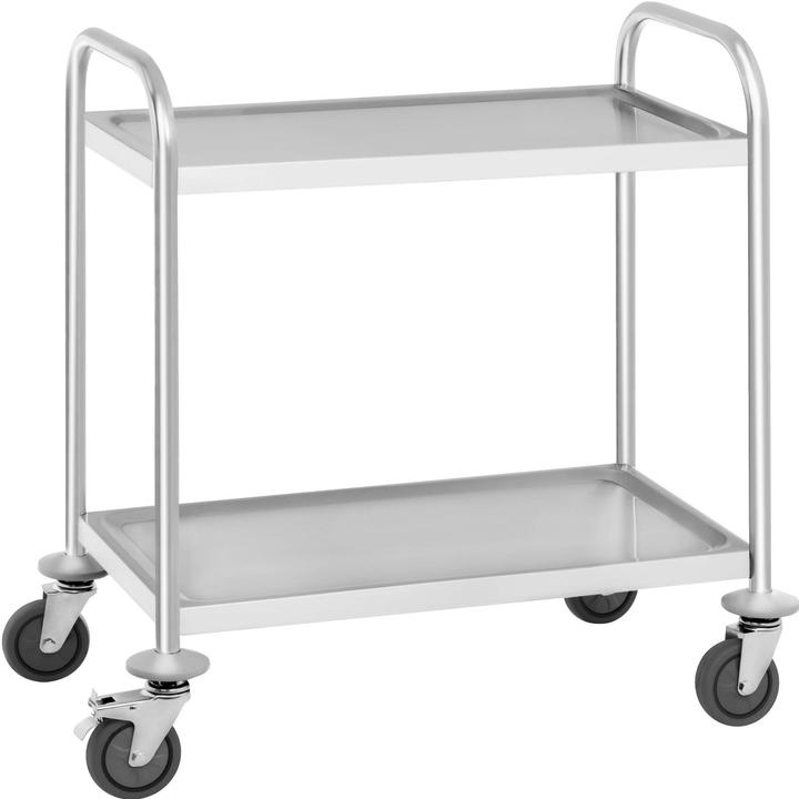 Produktbild Royal Catering SERVIERWAGEN Küchenwagen Transportwagen 2 Borde 150 kg Teewagen Abräumwagen Neu