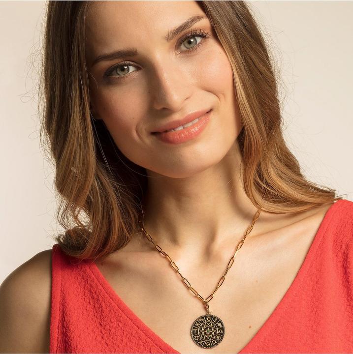 Produktbild Thomas Sabo Charm-Anhänger Sternzeichen Coin gold (Silber, Glas)