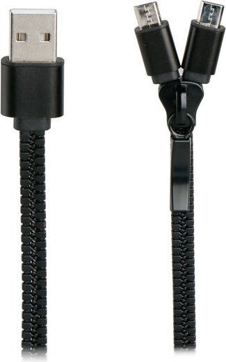 Image du produit Muvit CABLE DOUBLE 2A CHARGE USB/MICRO-USB 0.35M NOIR (0.35 m)
