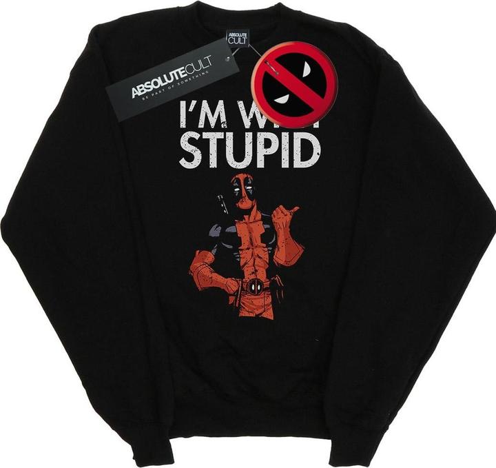 Image du produit - Sweat DEADPOOL I'M WITH STUPID - Homme (L)