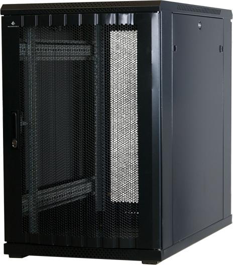 Immagine prodotto Rockstable Armadio di rete 19" compatibile 18HE 900x600x1000mm Nero (RAL 9005) Parte anteriore: Porta in (Rack da 19 pollici)