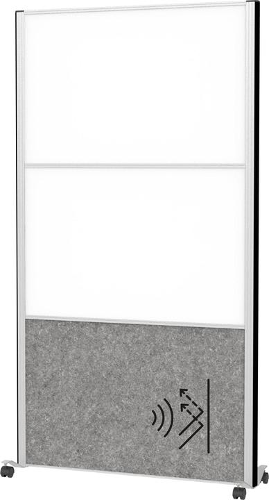 Immagine prodotto Maul Parete divisoria acustica MAULconnecto 9622195 grigio scuro, bianco 100,0 x 182,0 cm con rotelle (100 x 182 cm)