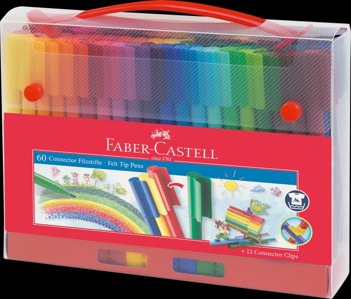 Faber-Castell Penne connettore (Multicolore, 60 x)