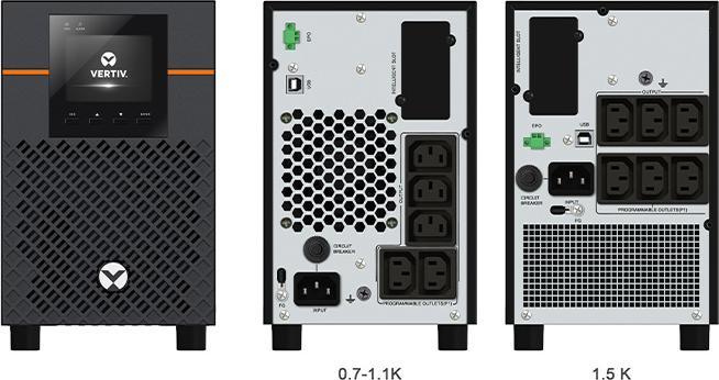 Produktbild Vertiv EDGE UPS 1000VA/900W Tower IntelliSlot port (1000 VA, 900 W, Line-Interaktiv USV)