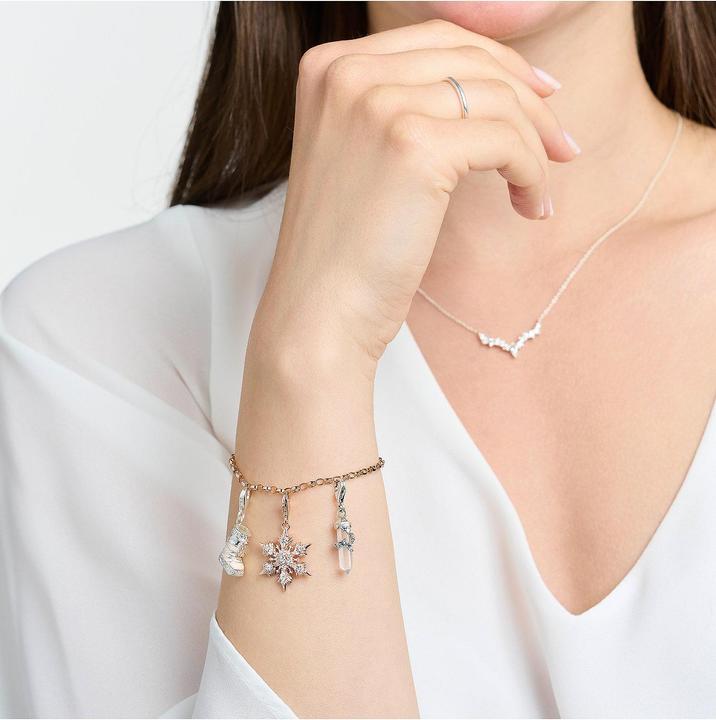 Produktbild Thomas Sabo Charm-Anhänger Schneeflocke mit Weissen Steinen Roségold (925er Silber)