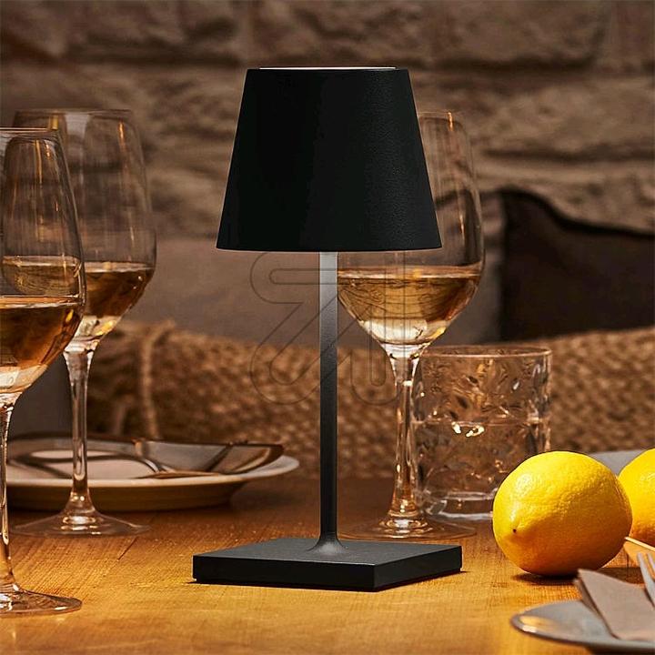 Actual product image Sigor 4547001 Nuindie mini rechargeable table lamp 25cm midnight black 2.2W FlexMood 2200K/2700K IP54 (98.50 lm)