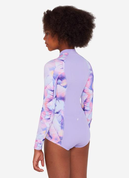 Image du produit Olaian Maillot de bain une pièce surf manches longues zip avant Fille - 500 Lucy violet (12, 13, 14)