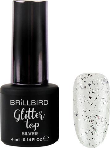Produktbild BrillBird Glitter Top Silver - 4ml (Top Coat)