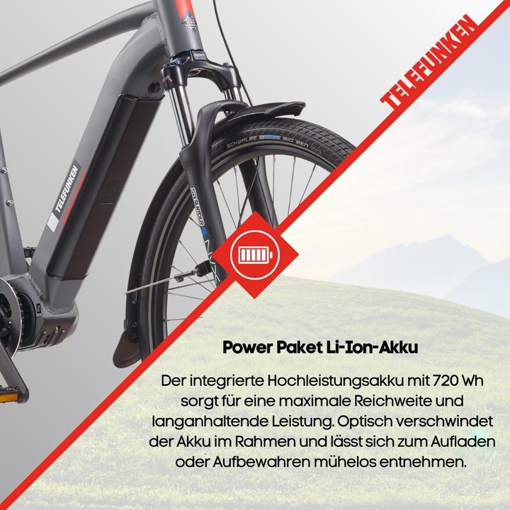 Actual product image Telefunken SUV E-Bike Herren SUV710 27,5 Zoll Mittelmotor 9-Gang Kettenschaltung (50 cm)