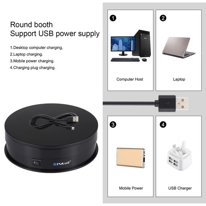 Actual product image Puluz 360° Electric turntable (Further accessories)