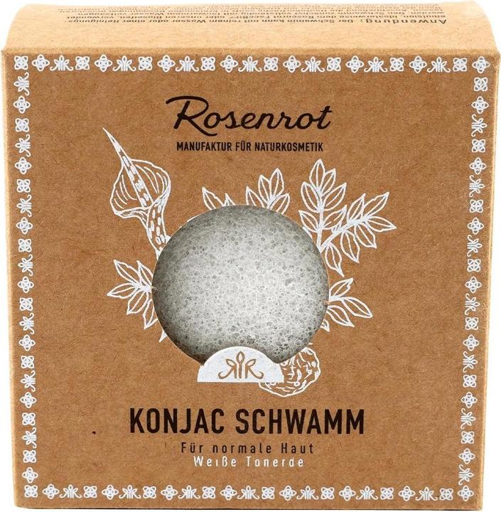 Produktbild Rosenrot Konjac Schwamm - Weisse Tonerde