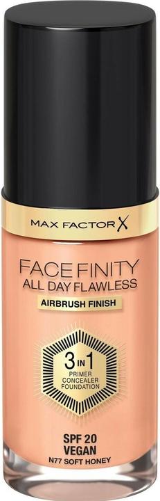 Max Factor FACEFINITY All Day Flawless 3in1 Foundation Nr. N77 Soft Honey 30ml (77 Soft Honey)