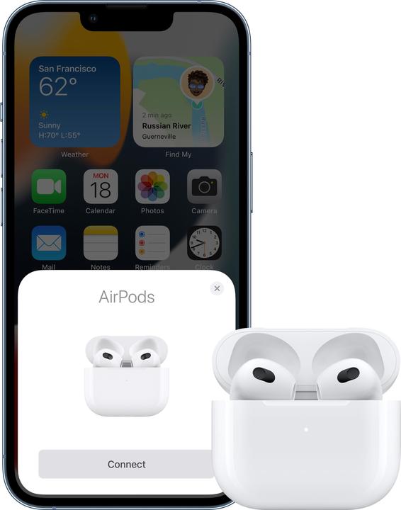 Produktbild Apple AirPods (3rd Gen.) MagSafe Case (keine Geräuschunterdrückung, 6 h, Kabellos)