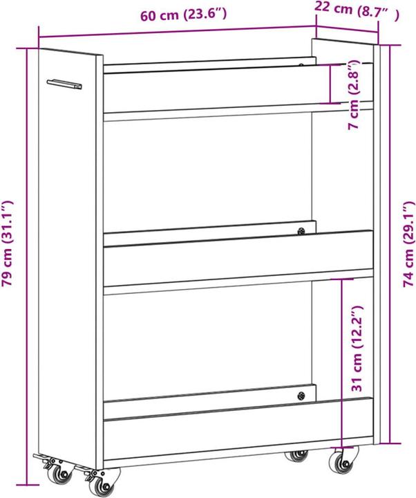 Produktbild VidaXL Schrank mit Rollen