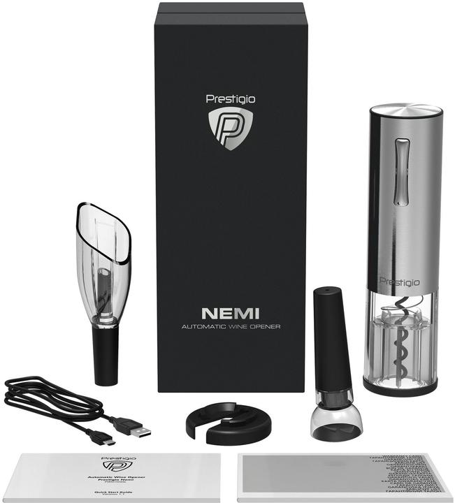 Actual product image Prestigio Nemi electric wine opener set (Electric corkscrew)