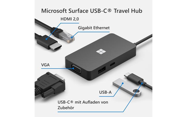 Immagine prodotto Microsoft Hub di viaggio di superficie (USB-C, 5 Porti)
