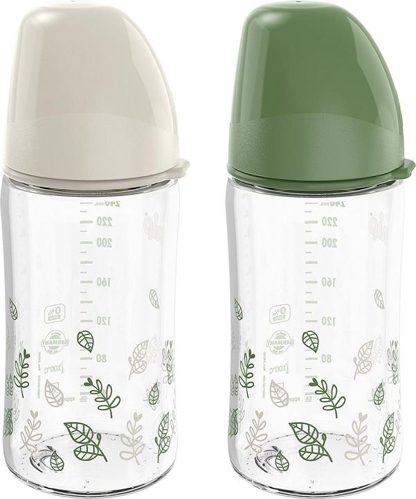 Produktbild NIP Weithalsflasche 'Cherry Green' 2fach sortiert Boy / Girl (240 ml)