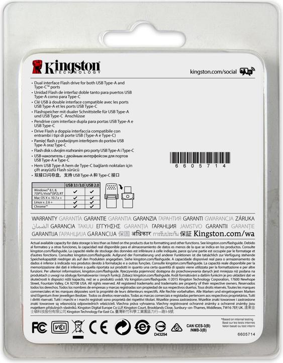 Actual product image Kingston DataTraveler microDuo 3C (64 GB, USB-C, USB-A, USB 3.1)