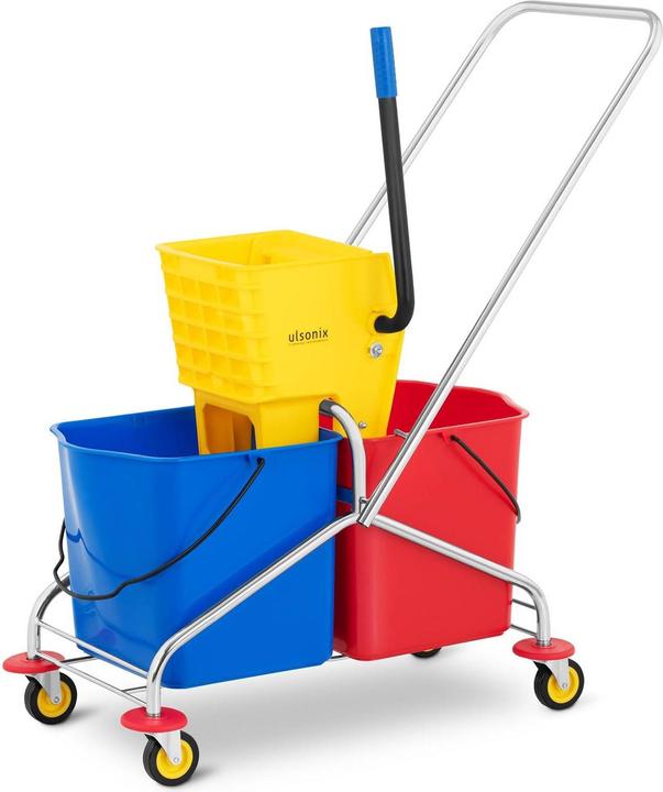 Actual product image Ulsonix Cleaning trolley - with wringer - 2 buckets - 48 L