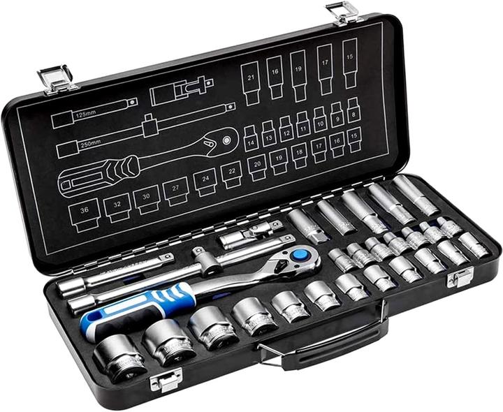 Actual product image Högert Tool set, 29 pcs. (1/2", 3/8")