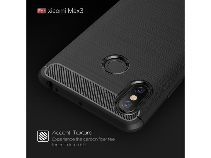 Produktbild Screenguard Xiaomi Mi Max 3 Hülle Carbon Brushed Soft TPU (Xiaomi Mi Max 3)