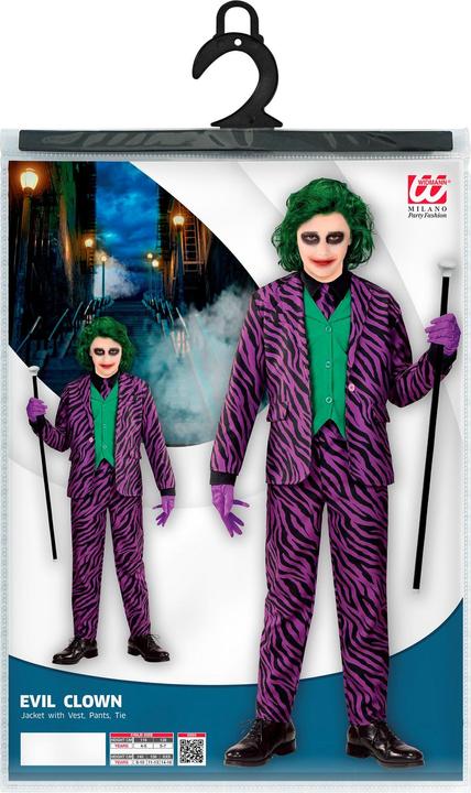Actual product image Widmann EVIL CLOWN (jacket with waistcoat, trousers, tie), 116 cm / 4-5 years (4, 5)