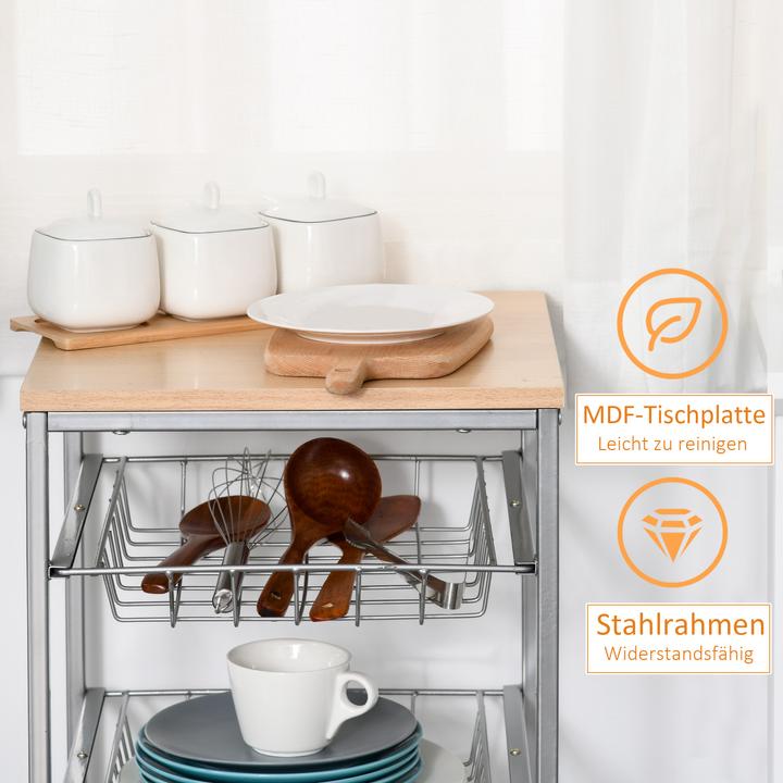 Produktbild Homcom Küchenrollwagen