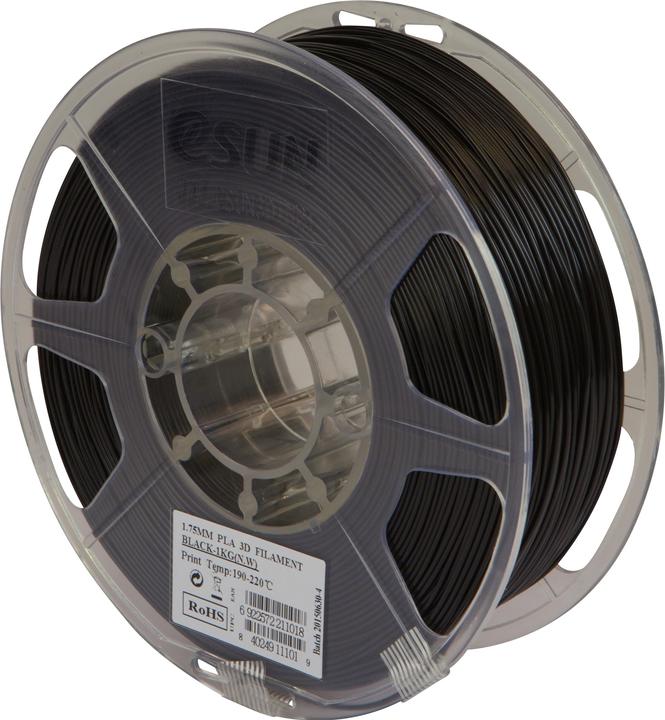 eSUN PLA+ 1.75mm Schwarz 1Kg (PLA+, 1.75 mm, 1000 g, Schwarz)