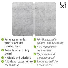 Produktbild Wenko Herdabdeckplatte Universal XL Beton, 2er Set für alle Herdarten geeignet
